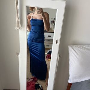 beginning boutique manhattan slip blue dress